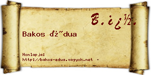 Bakos Édua névjegykártya